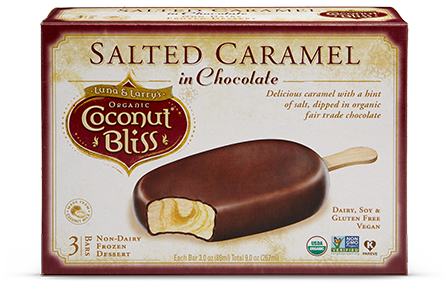 Luna & Larry's Coconut Bliss Salted Caramel in Chocolate bars coconut milk ice cream