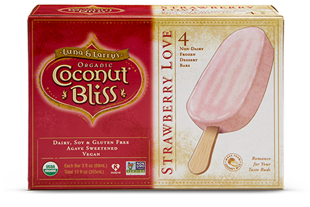 Luna & Larry's Coconut Bliss Strawberry Love bars coconut milk ice cream