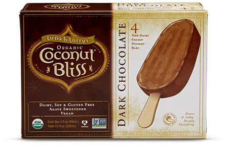 Luna & Larry's Coconut Bliss Dark Chocolate bars coconut milk ice cream