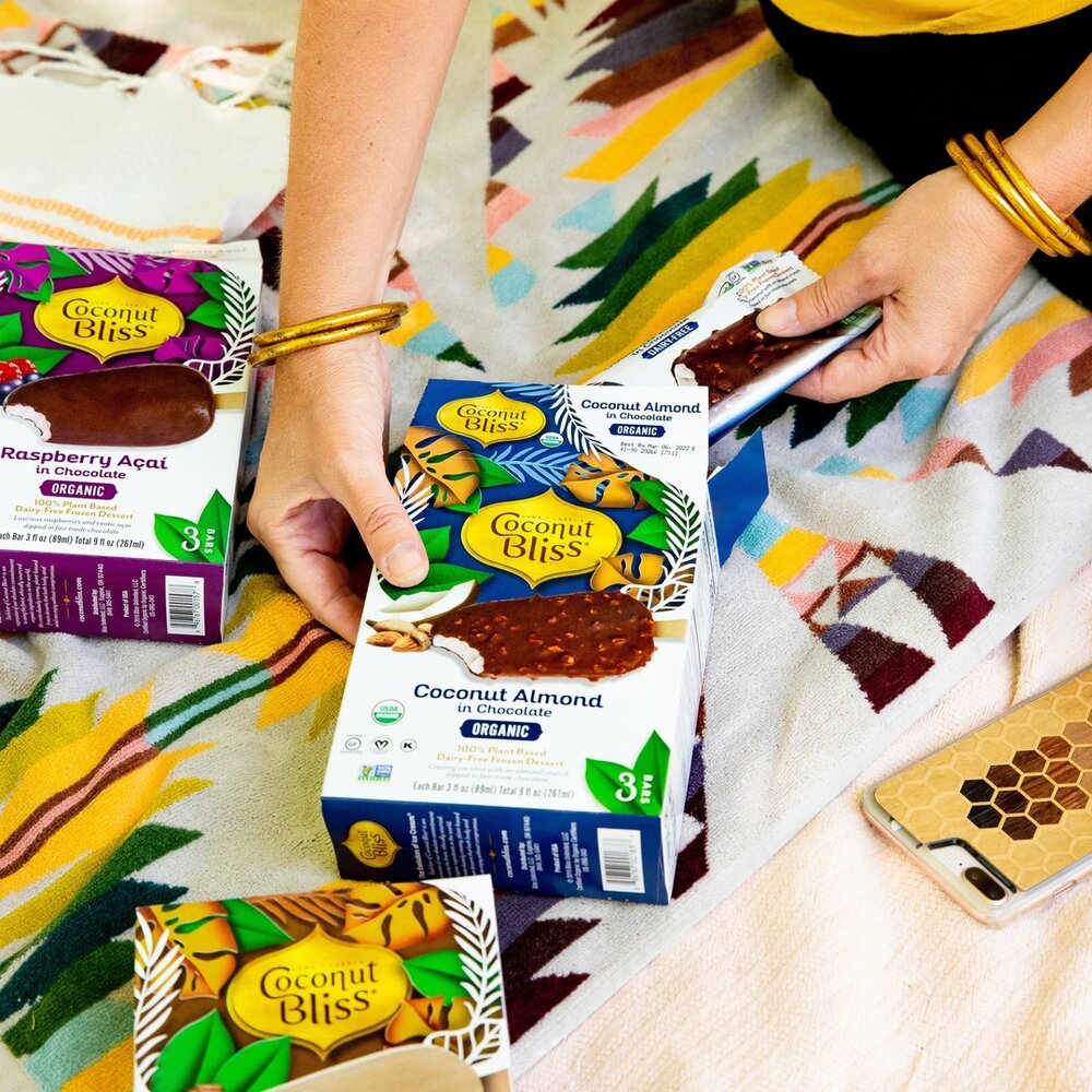 Picnic plans this weekend? Don't forget to pack some #plantbased Coconut Bliss bars for dessert! ☀️ 
🔹 Pro Tip: Buy some dry ice at the grocery store to keep your ice cream frozen in the cooler. Always handle dry ice with caution.