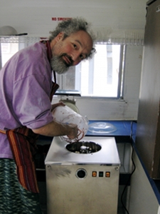Larry making Luna & Larry's Coconut Bliss mix, back in 2005...in their 'small' facilities.