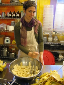 Luna making Luna & Larry's Coconut Bliss -- Banana Hazelnut!!! --  back in the early 2000's.