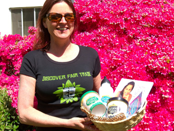 Vicki with gift basket