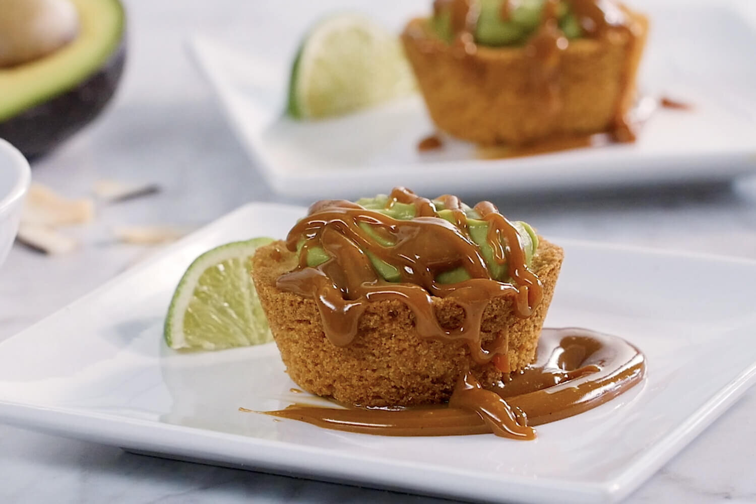 Corn Cakes and Avocado Mousse with Dulce de Leche Bliss