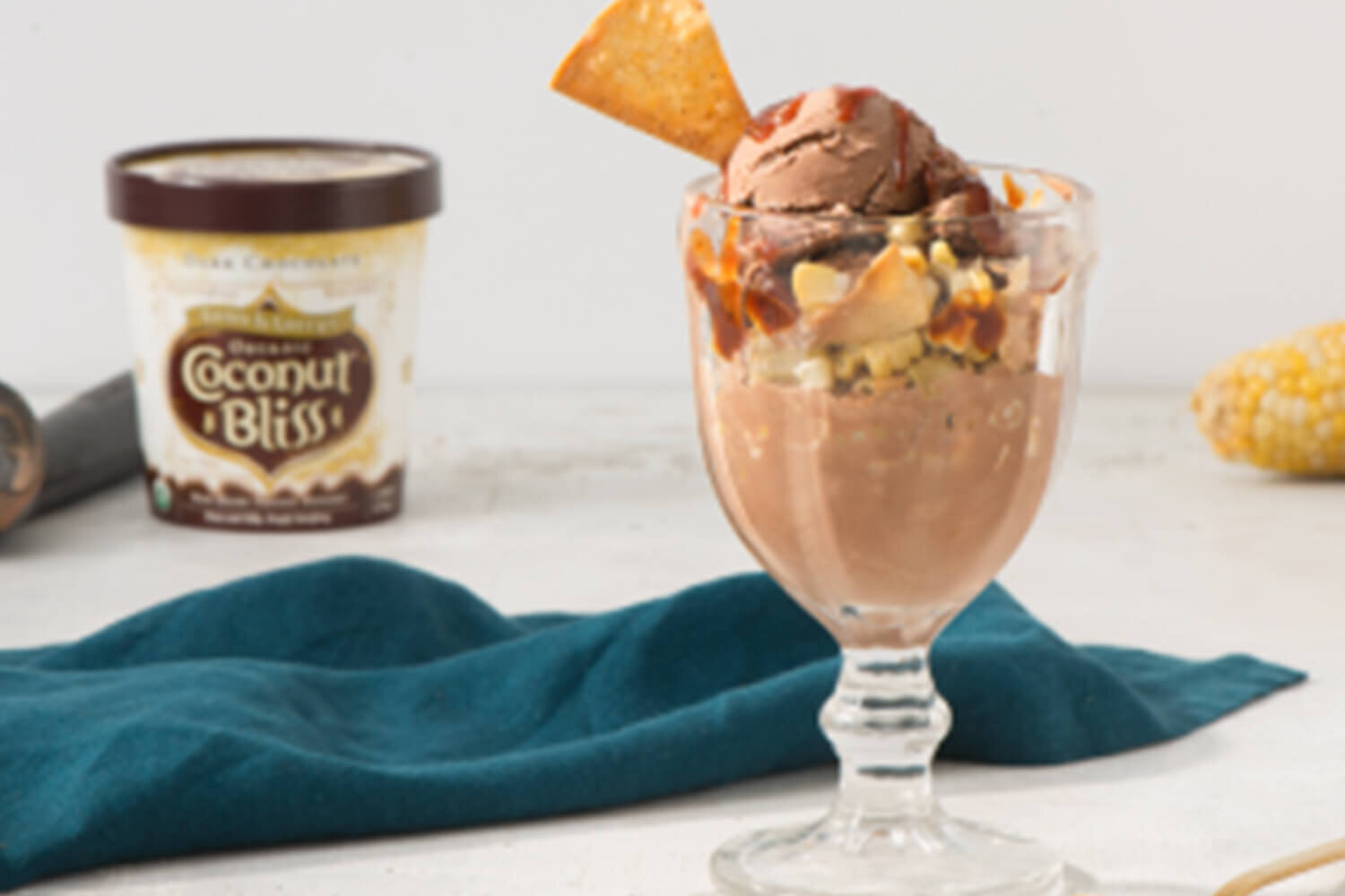 BBQ Corn Sundae with Dark Chocolate Coconut Bliss