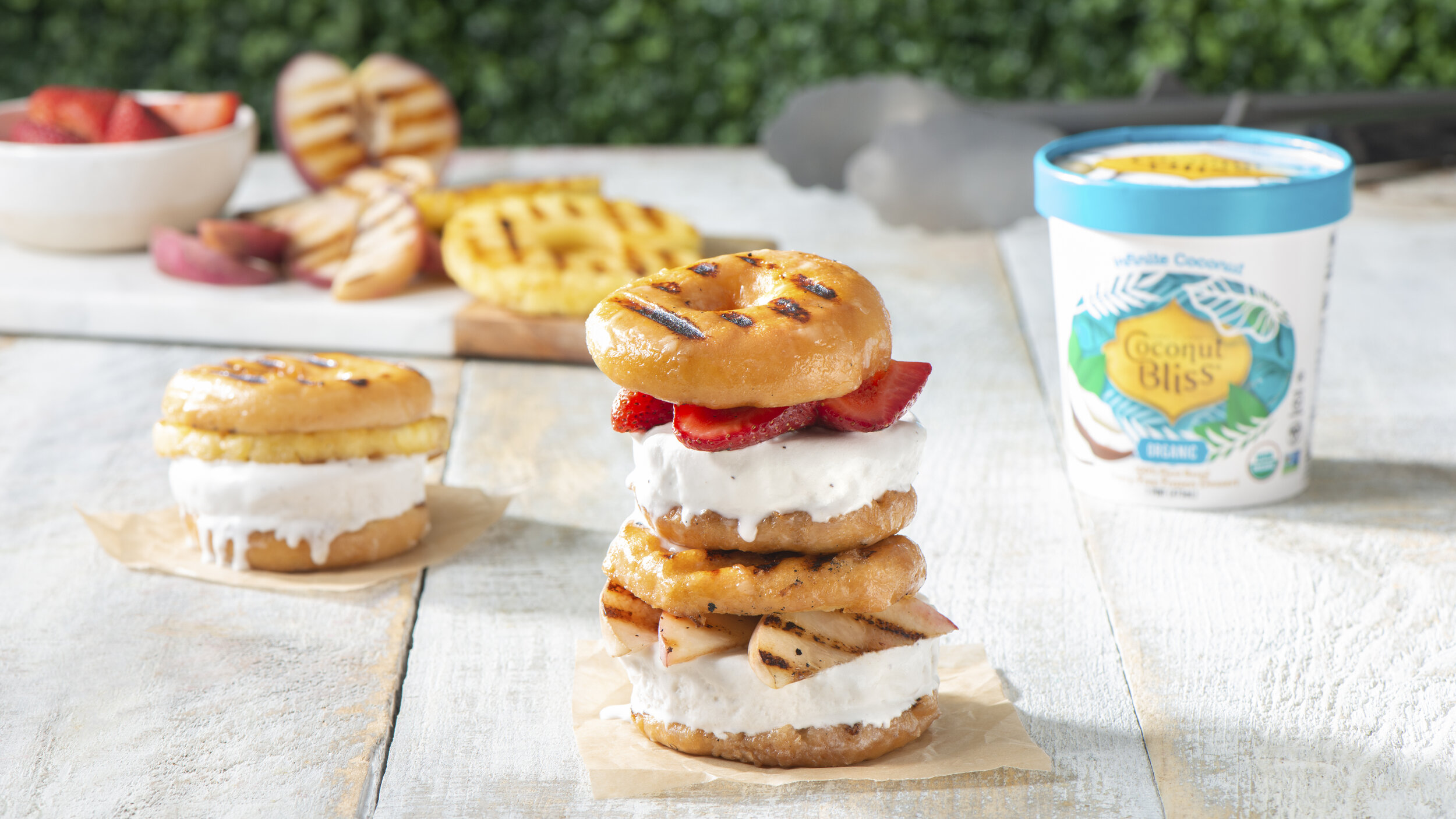 Grilled Donut Ice Cream Sandwiches