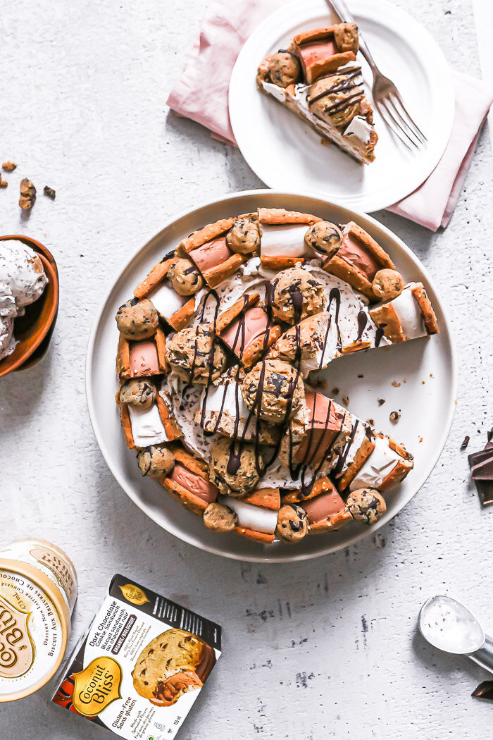 Vegan Coconut Bliss Cookie Dough Ice Cream Cake